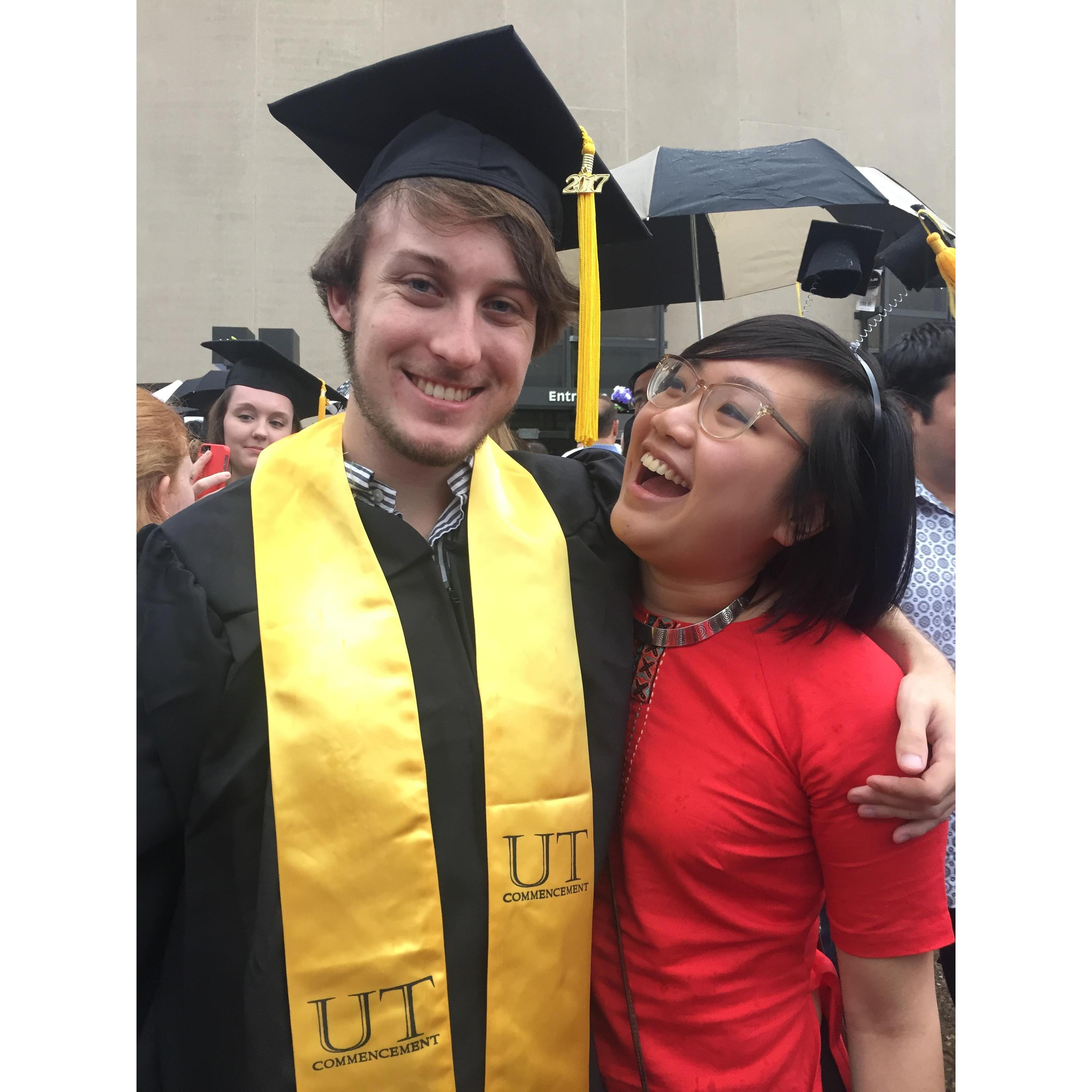 Nathan's graduation from the University of Texas in Austin - ready for his big move across the country (May 2017, Austin, Texas).