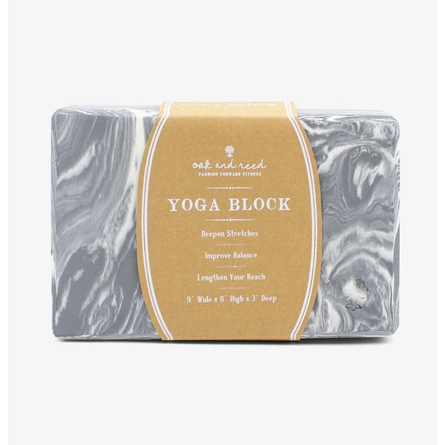 Oak and Reed Premium Foam Yoga Block in Grey Marble