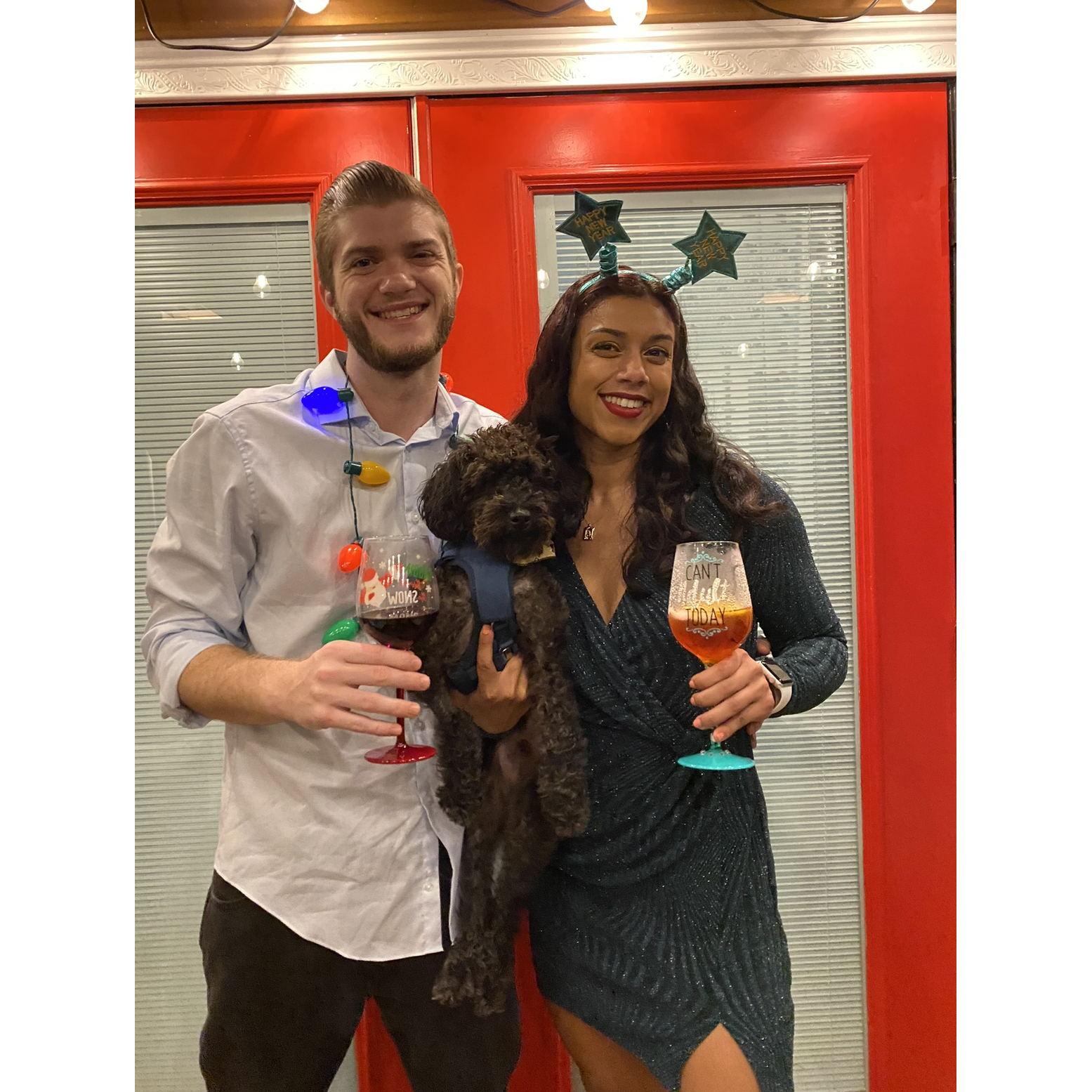 New Years Eve 2021 with our family of 3. Zorro always travels with us!