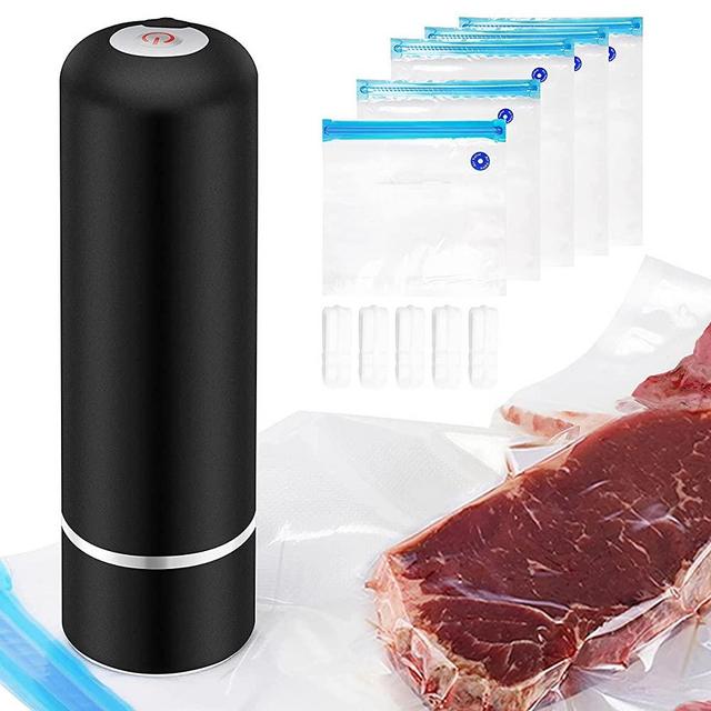 Portable Vacuum Sealer, Toyarata Handheld Automatic Vacuum Food Sealer Wireless Mini Food Vacuum Sealer for Food Preservation with 5 Reusable Vacuum Bags & Sealing Clip