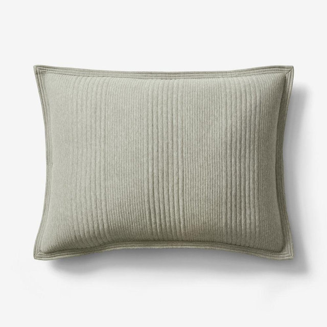 Jersey Linear Standard Sham, Vetiver Green