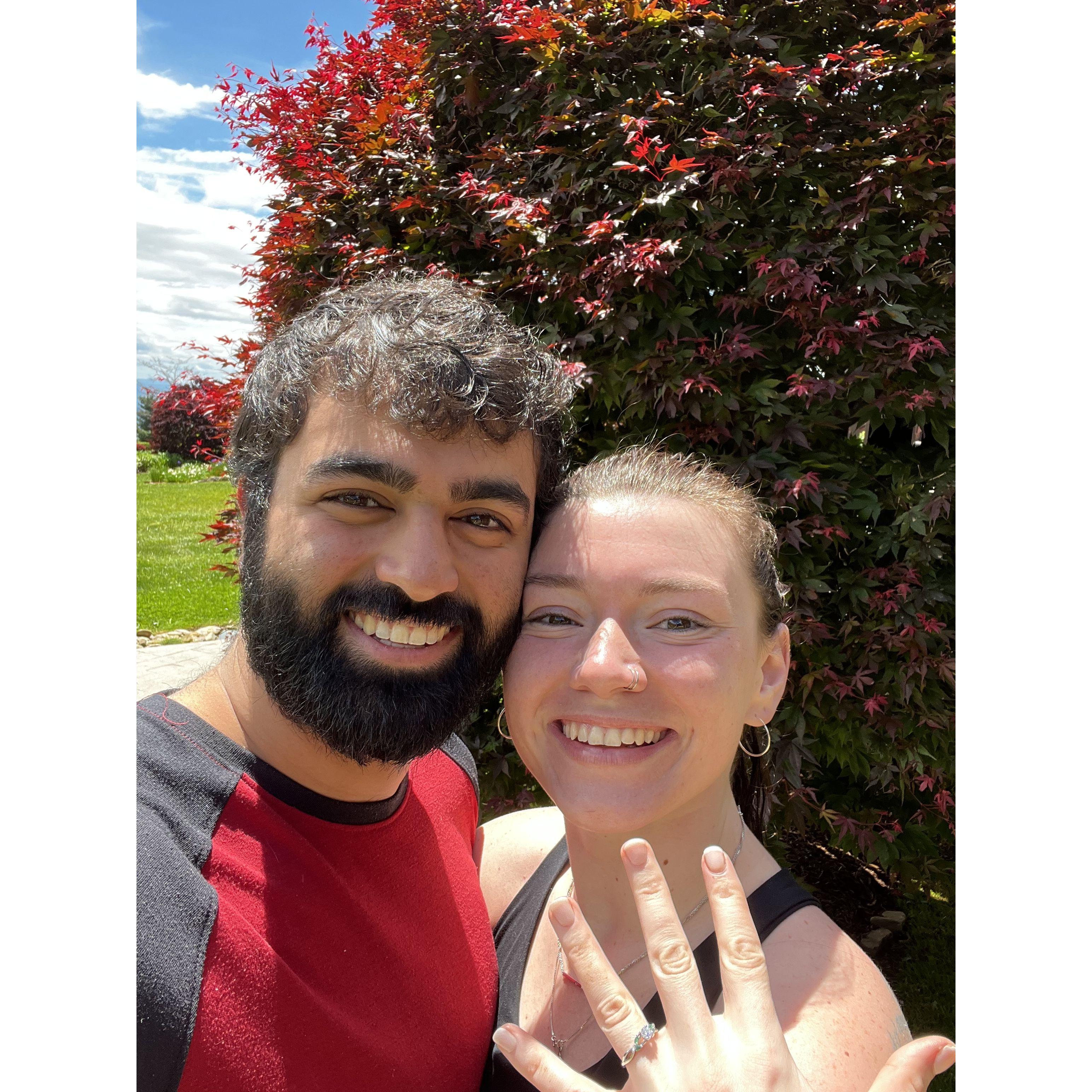 Our first photo as an engaged couple!