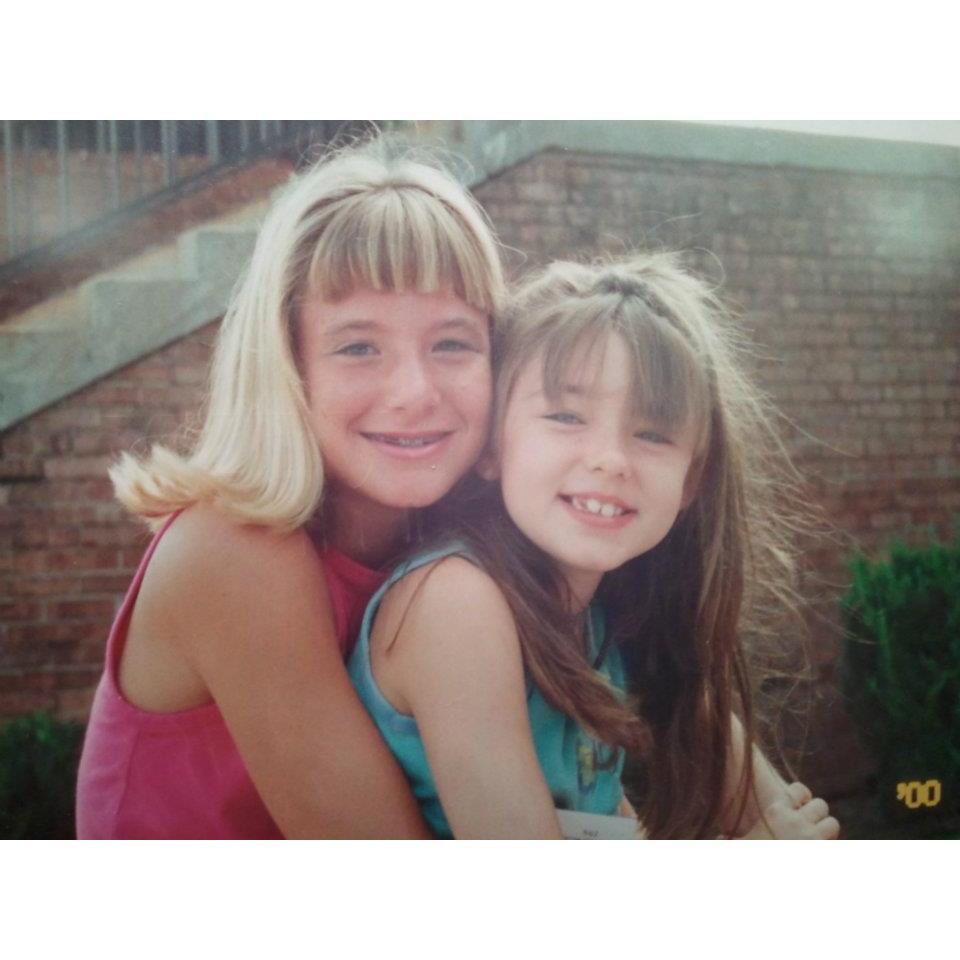 Kaitie and her cousin Mallory, 1998