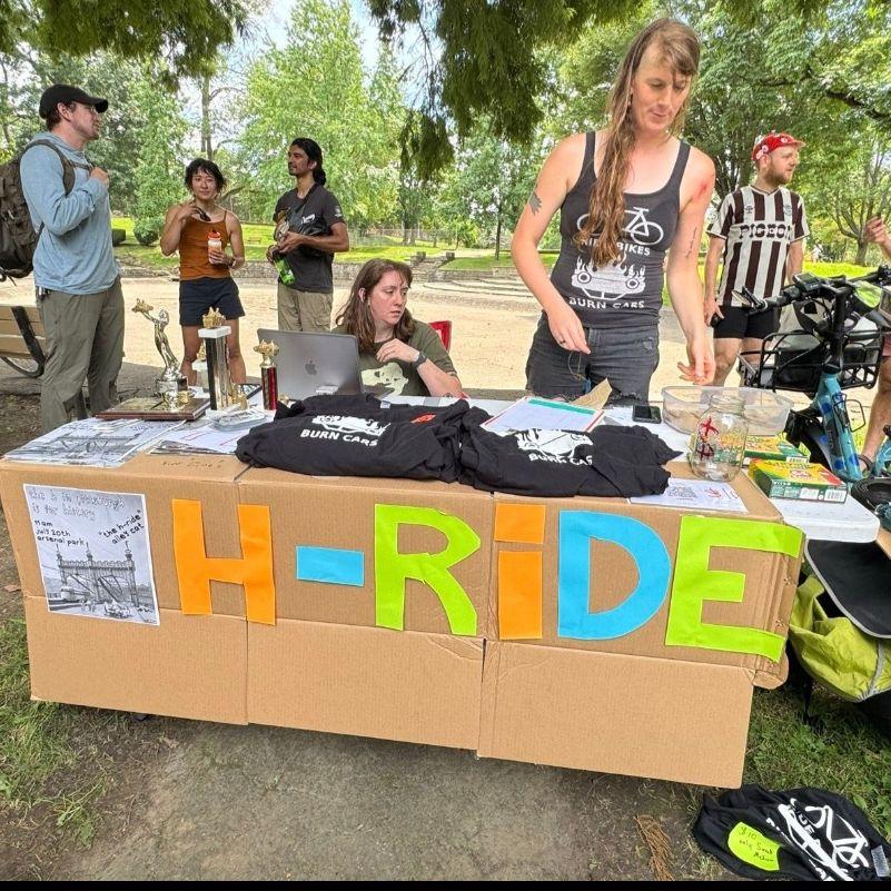 Setting up our second annual history themed bicycle scavenger hunt celebrating h day, the day that Pittsburgh has it's final "h" returned after being spelled Pittsburg for 20 years. 7.20.2025