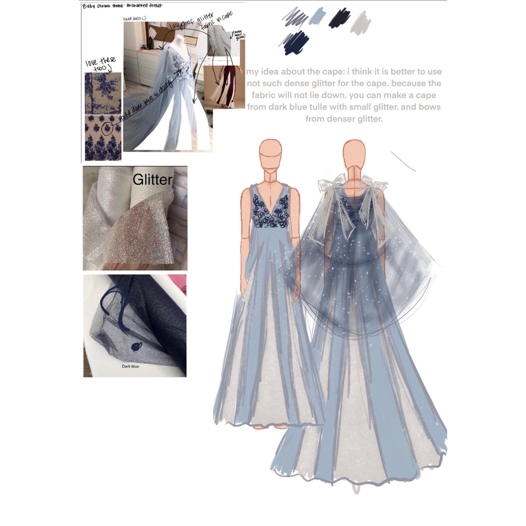 Sketch of my custom made dress!