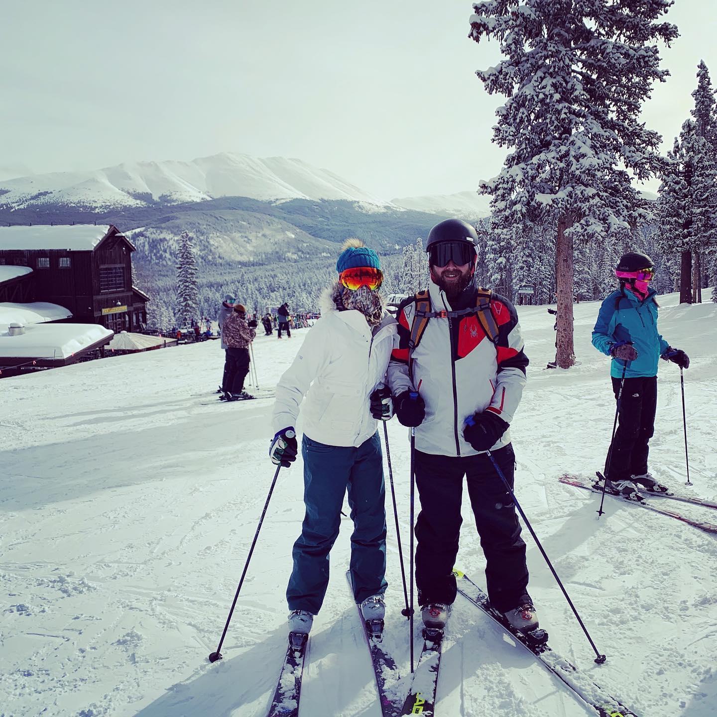 Travis has learned how to ski since the relationship started. Prior to dating we were good friends and Ashley tried to teach Travis, but it was a rough couple of days for him with a few yardsales.