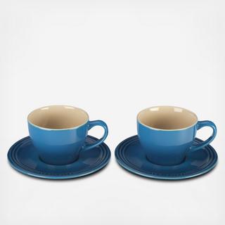 Cappuccino Cup & Saucer, Set of 2
