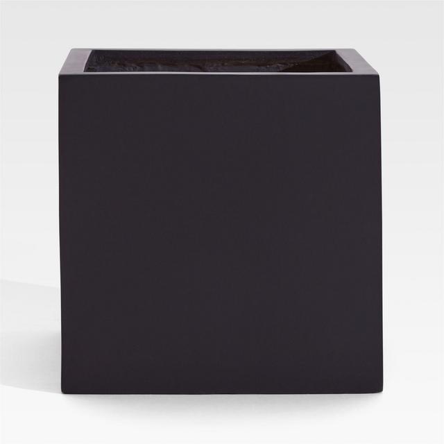 Walker Square Black Planter 15.75"