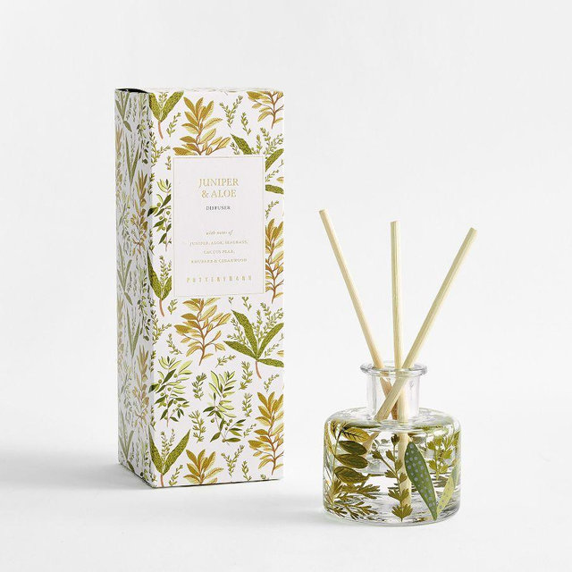 Hand Painted Flower Diffuser, Mediterranean (Juniper + Aloe), Diffuer