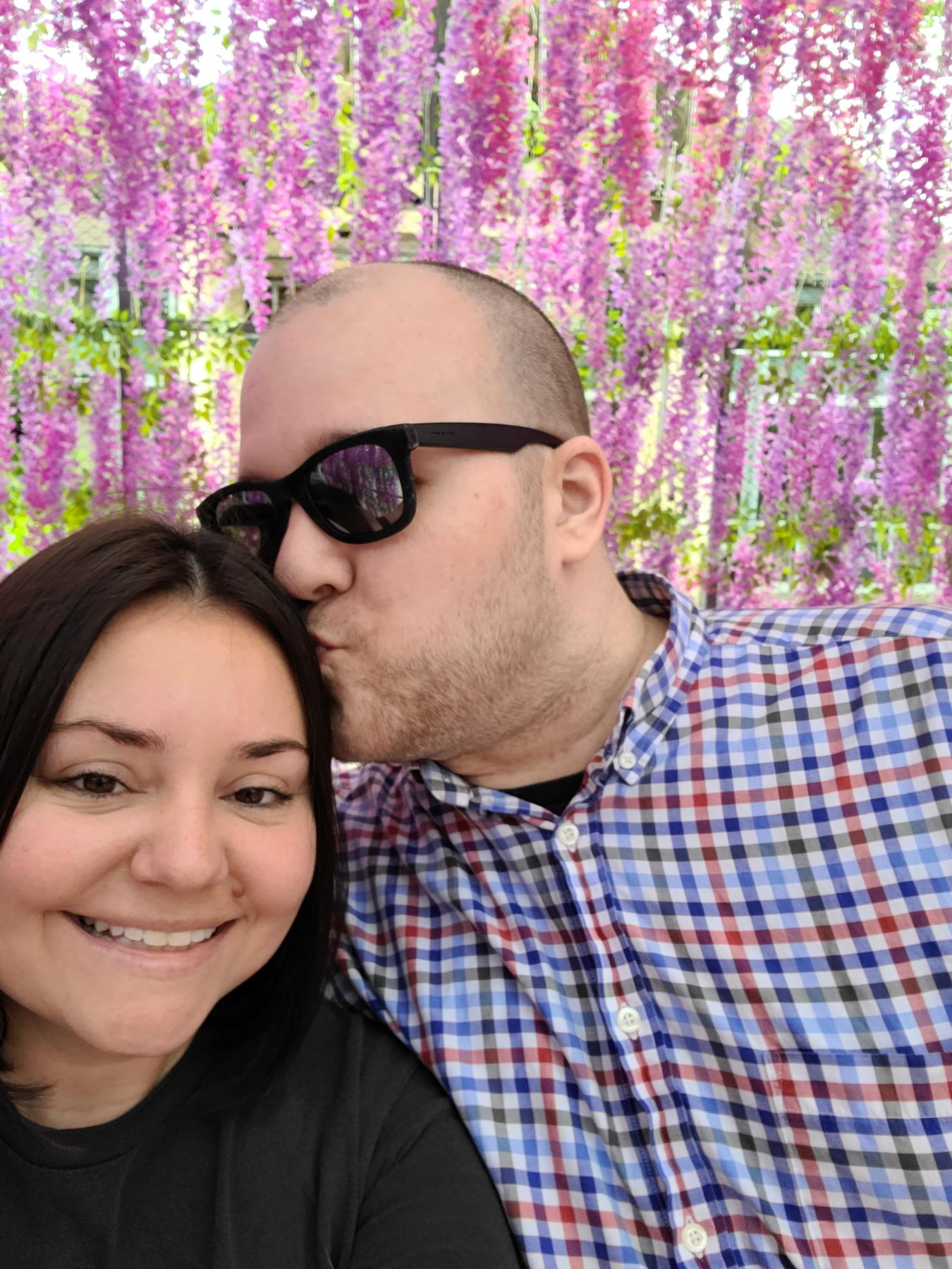 Under the wisteria at Cleveland Metroparks Zoo.