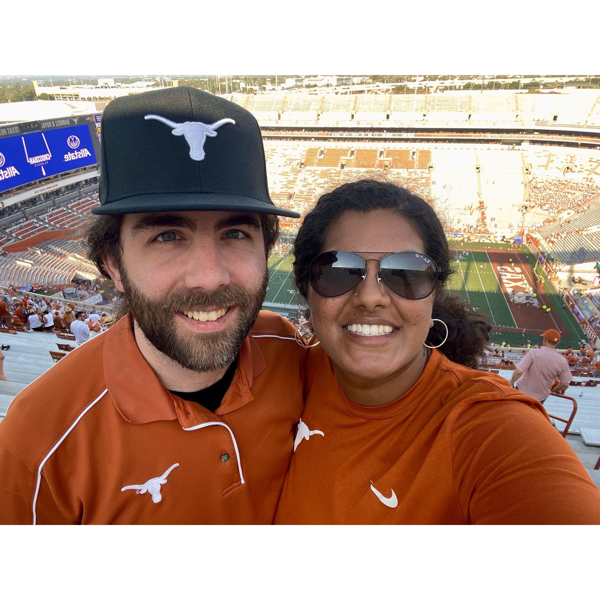 Dimple's first UT Longhorns football game.