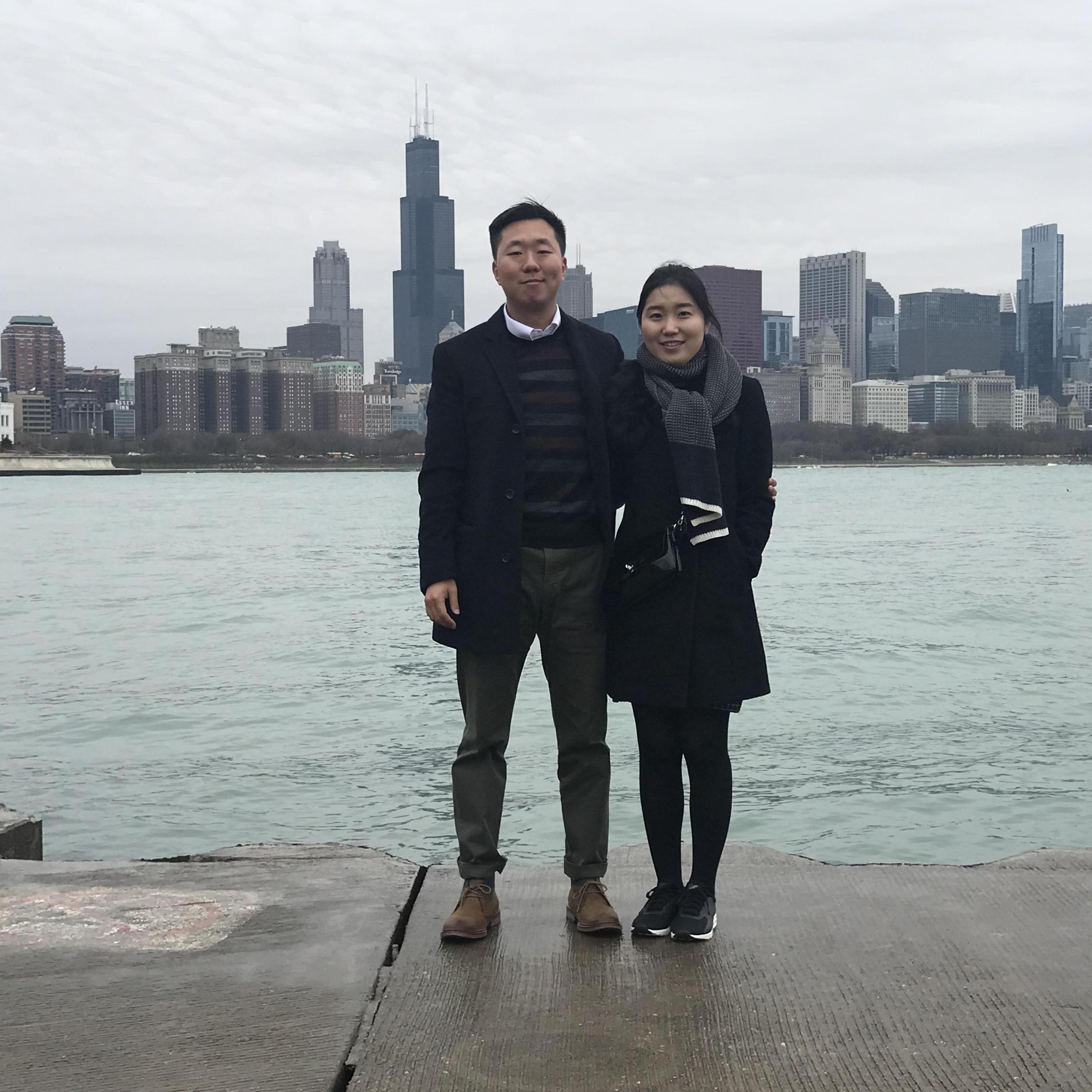 In front of the Chicago Skyline