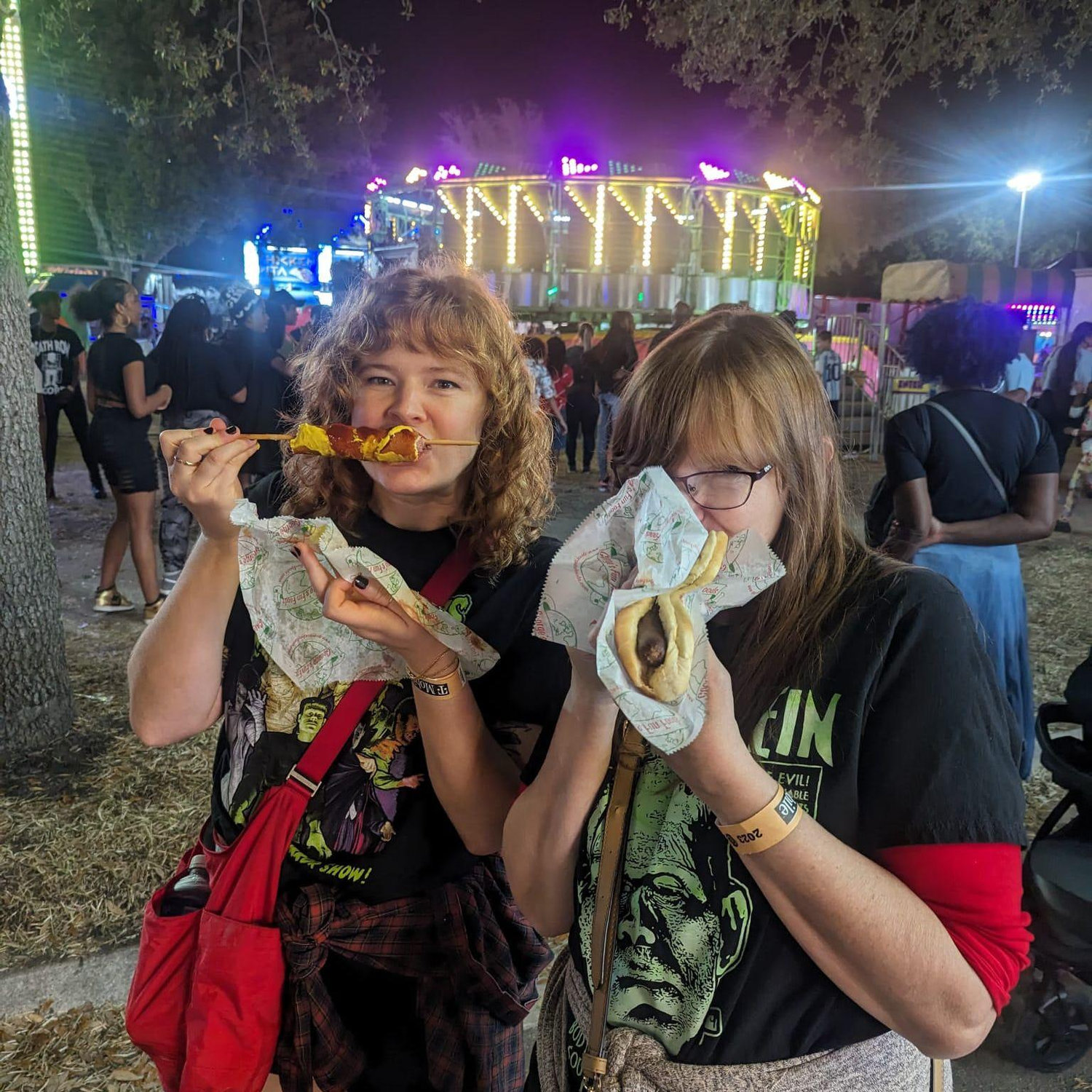 Marlene celebrates her first visit to Jacksonville with a big weenie!