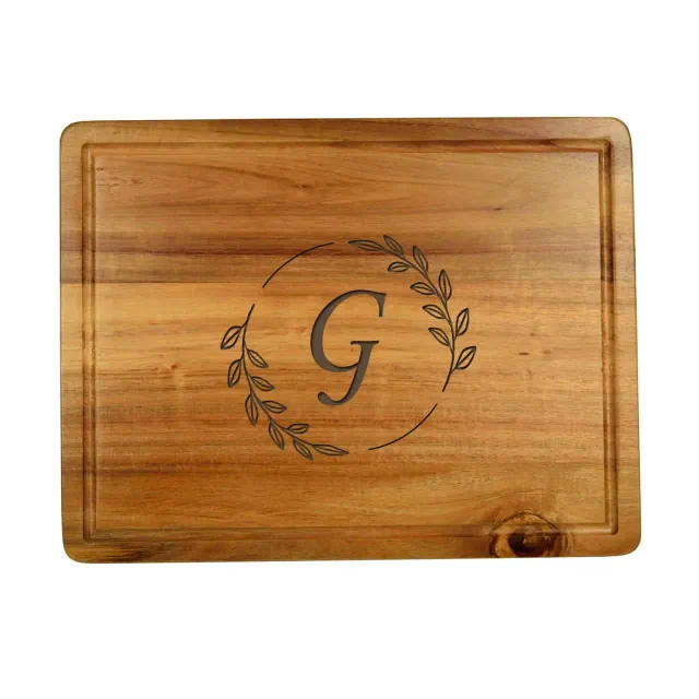 Picnic at Ascot Personalized Large Acacia Cutting, Charcuterie Board