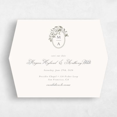Green Diamond Wedding Save the Date - Palais Landscape