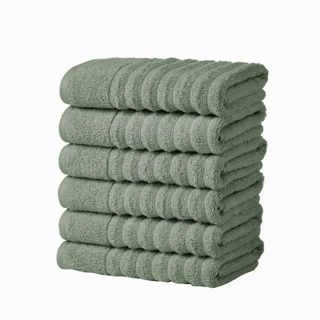 Luxury Cotton Ribbed Texture Towel Set - Great Bay Home .