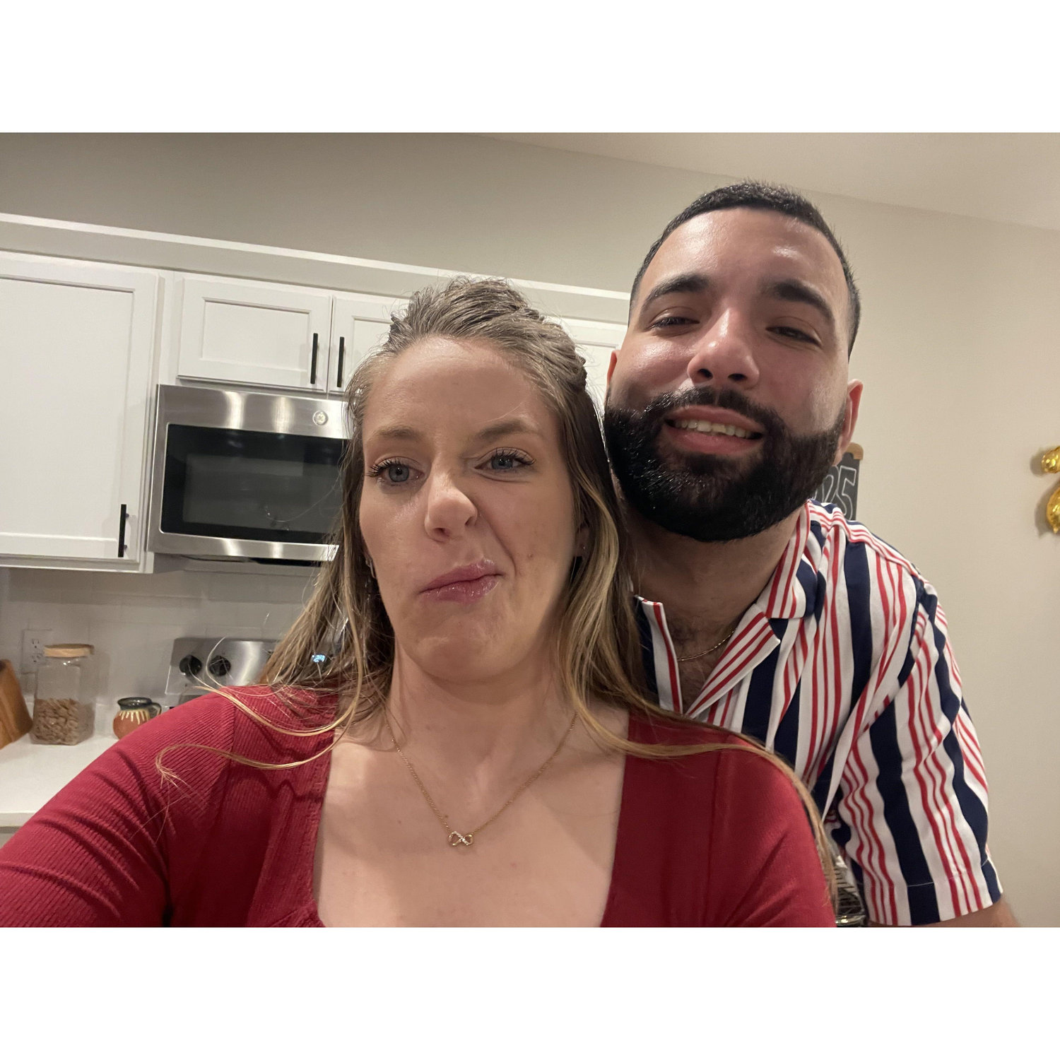 The night we got engaged! Clearly Emily had no idea
