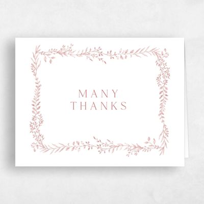 Deep Blush, Pink Wedding Thank You - Ronneby Landscape