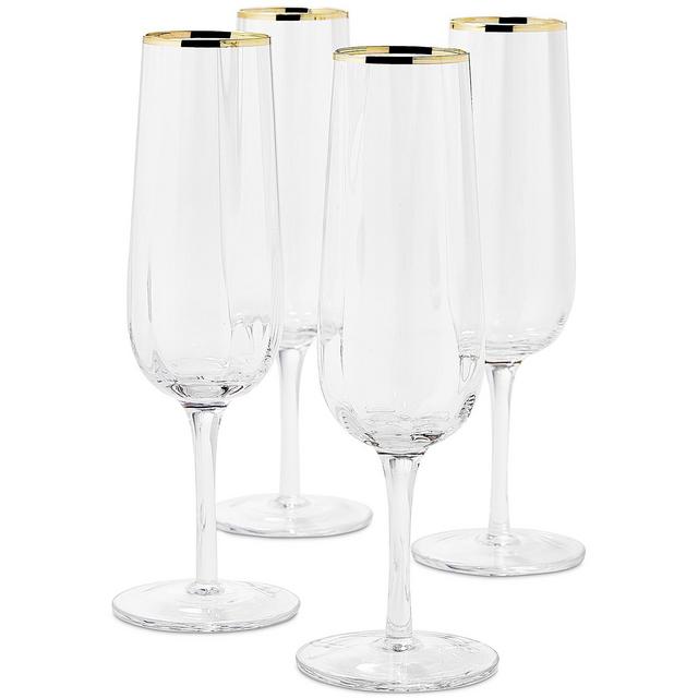 Martha Stewart Collection Optic Champagne Flutes, Set of 4, Created for Macy's