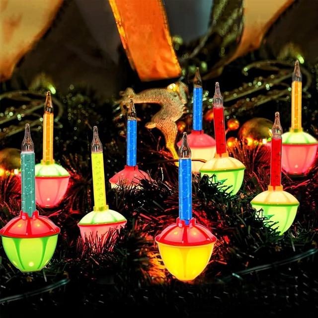 Aiyomt Multicolor Christmas Bubble Lights Set, 8.8 Feet Vintage Christmas String Lights with 10 Multicolor Bubble Lights (1 Spare), C7/E12 Base, UL Listed for Christmas Tree Holiday Lighting Decor