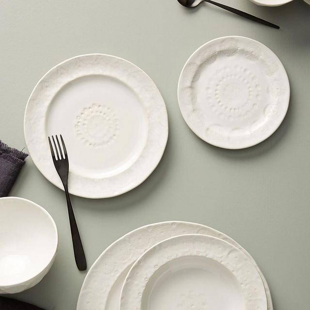 Anthropologie Old Havana Dinner Plates | White, Set of 4