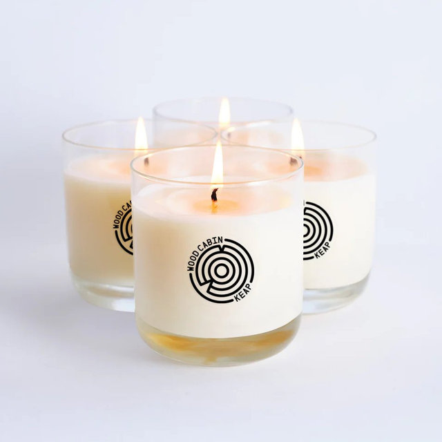 Keap Candles Wood Cabin 4-Pack