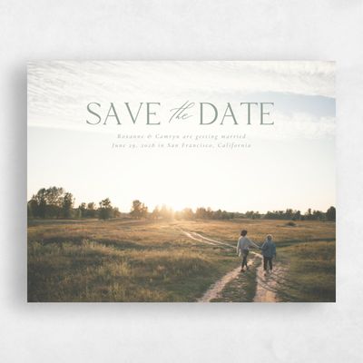 Lightest Green Wedding Save the Date - Velarde Photo