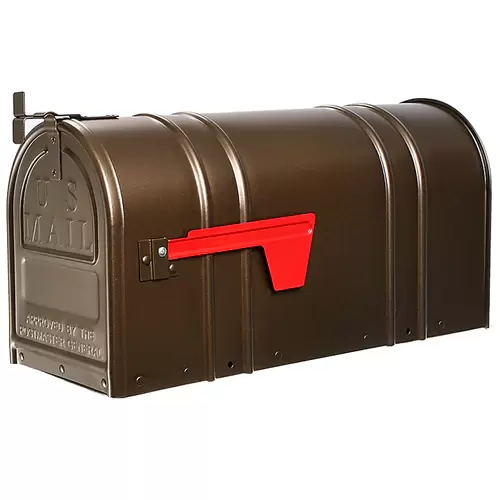 Postal Pro Large Metal Antique Bronze Post Mount Mailbox