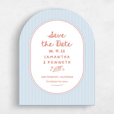 Blue Arch Wedding Save the Date - Sole Portrait
