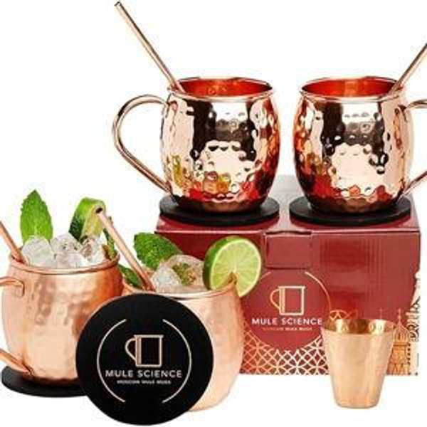 Advanced Mixology Moscow Mule Mugs, Set of 4