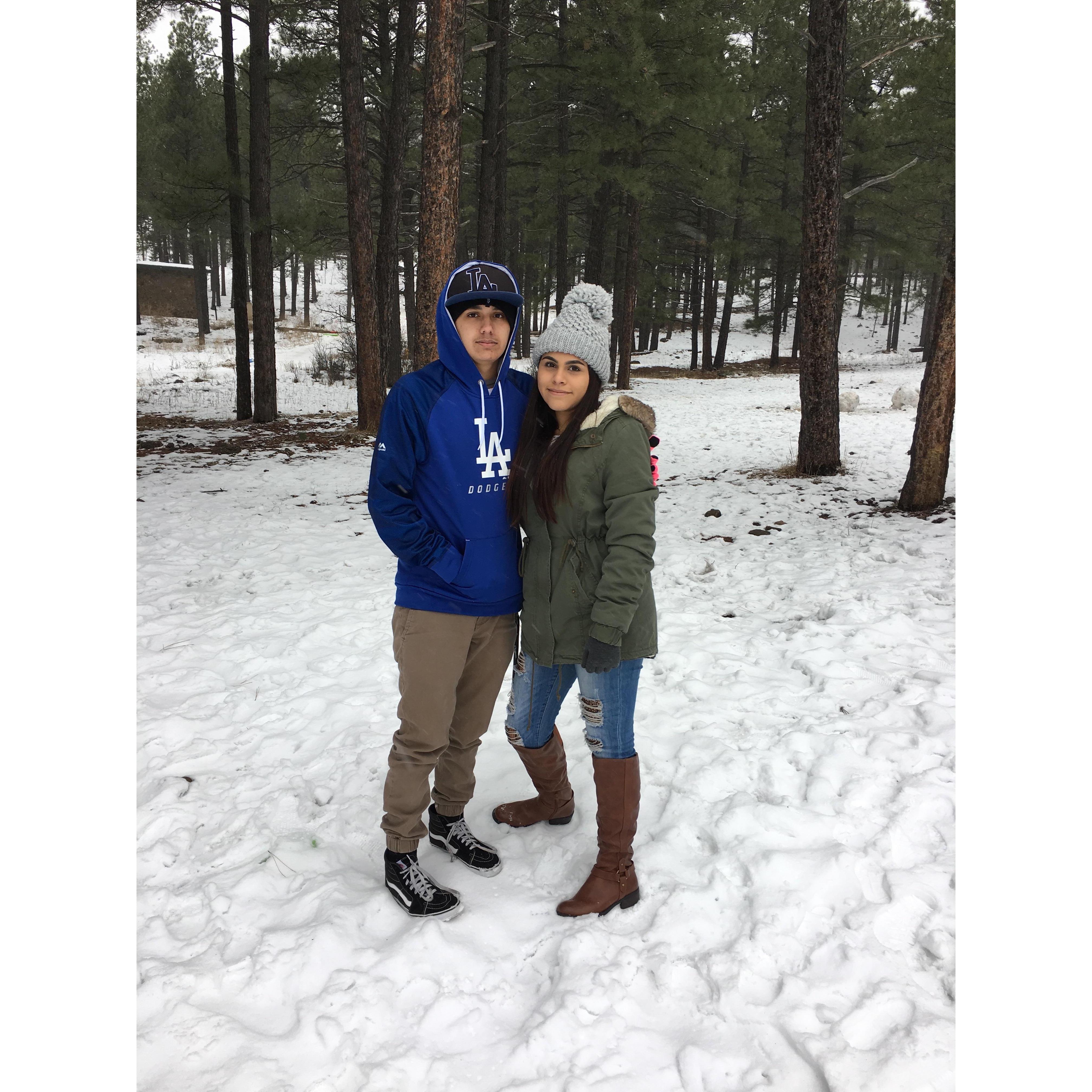 Super cold enjoying the snow in Flagstaff