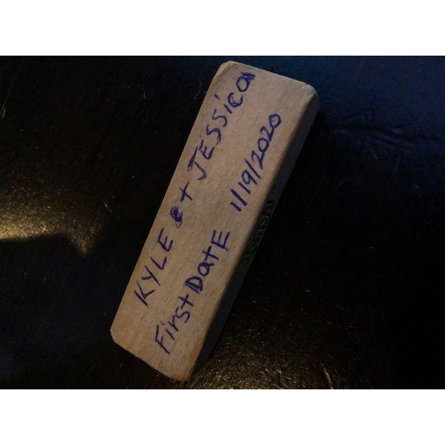 The jenga block we signed