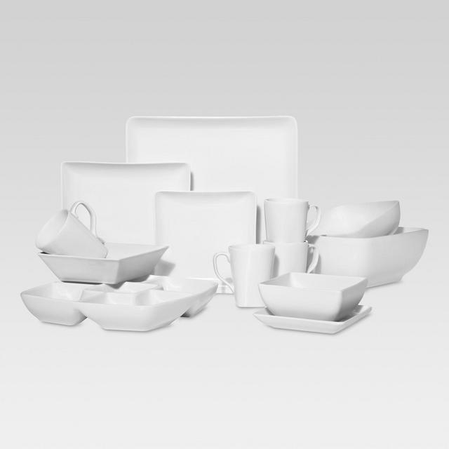 Square Coupe White Porcelain Dinnerware Collection - Threshold™