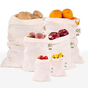 All Cotton and Linen - BEST REUSABLE PRODUCE BAGS, Set of 6 Muslin Produce Bags Reusable (2 ea of Large, Med. & Sm.), Produce Shopping Bags, Organic Cotton Produce Bags, Washable, Reuseable, Zero Waste GO GREEN Shopping