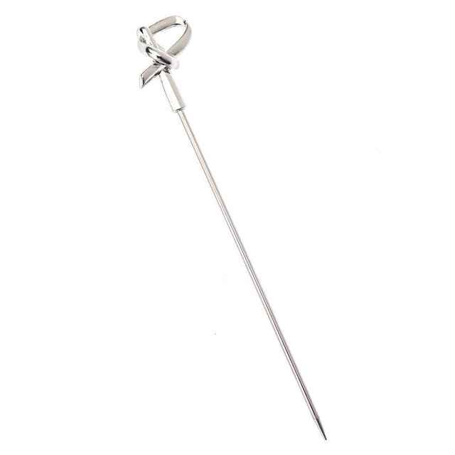 Barfly Cocktail Picks, Bamboo Knot, Stainless Steel, 4.5", Set of 12