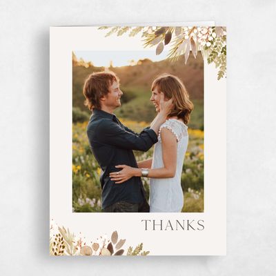 Light Oatmeal, Beige Wedding Thank You - Winslow Photo