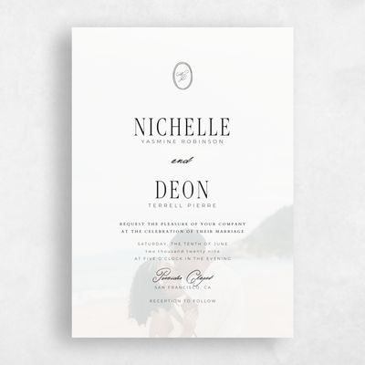 White Wedding Invitation - Reece Classic
