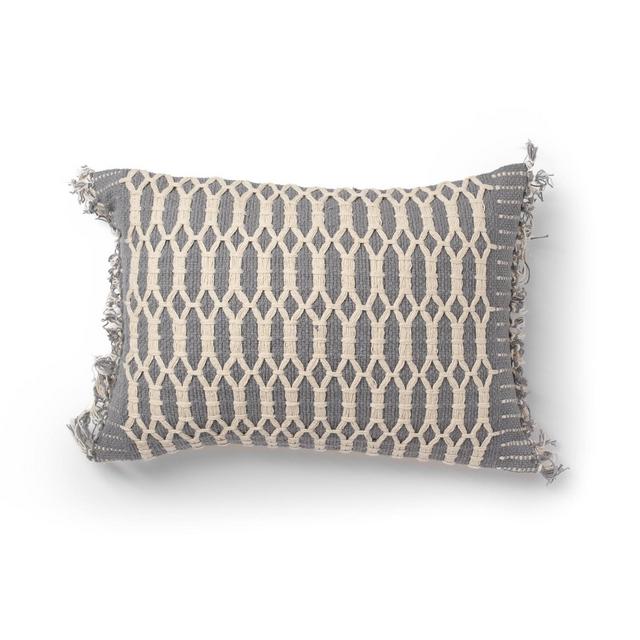 14"x20" Shemmy Woven Decorative Throw Pillow Gray - SureFit