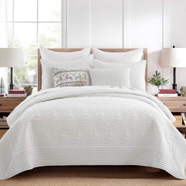 O Christmas Tree White King Quilt Set - Levtex Home