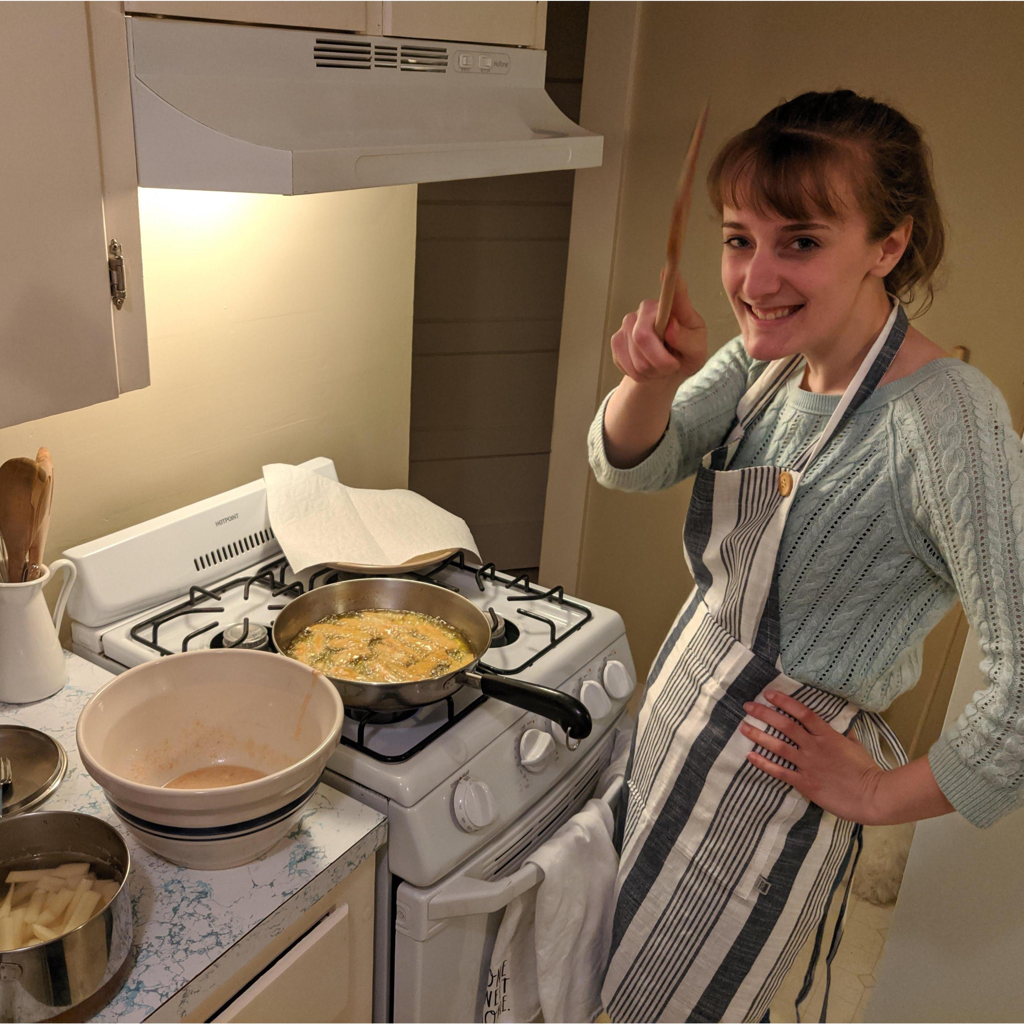 Lots of sparks flew in the kitchen of Erica's cottage! This night we cooked until after ten, trying to perfect a recipe for Chips y Mayai (fries and eggs) - Tanzanian soul food.