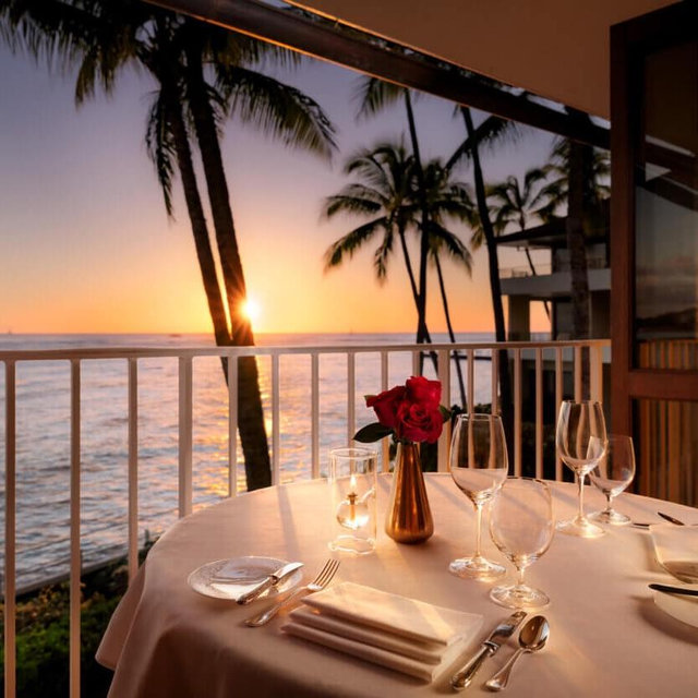 Seaside Dinner on our Honeymoon