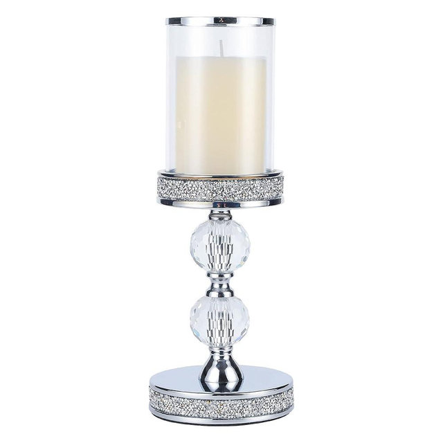 Candle Holders for Pillar Candle, Pillar Crystal Candle Holders, Candlesticks Holder for Wedding, Dining Coffee Table, Centerpieces, Home Decor CH00XM