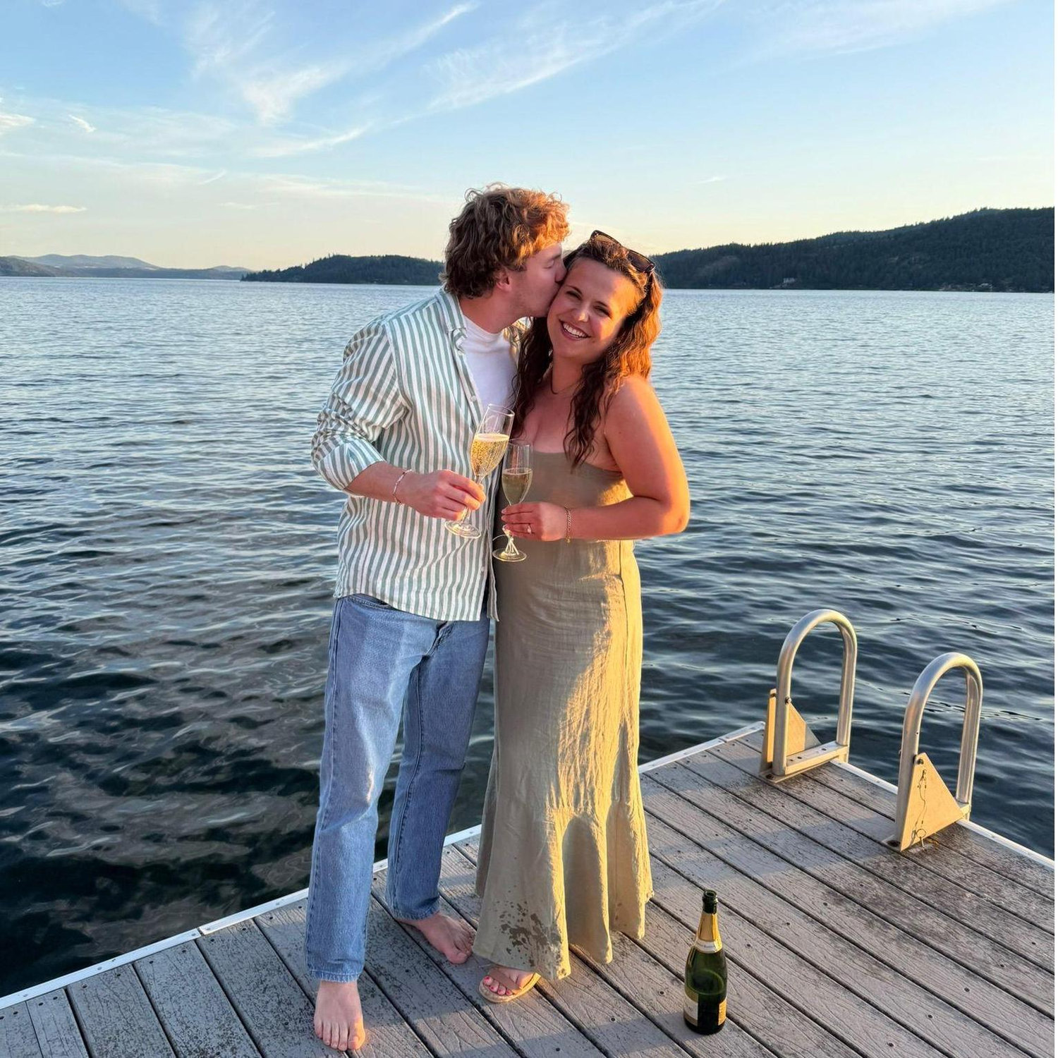 This photo was taken minutes after we got engaged, on Coeur d'Alene Lake!