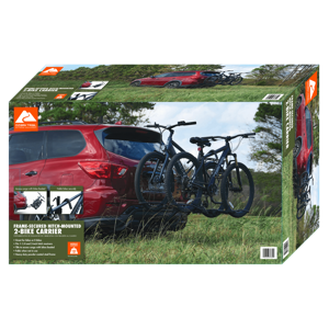 Ozark Trail Steel Frame Mount Rack for Ebikes, Fat Tire Carrier with 132lbs Capacity, Fits 2'' Hitch Receiver