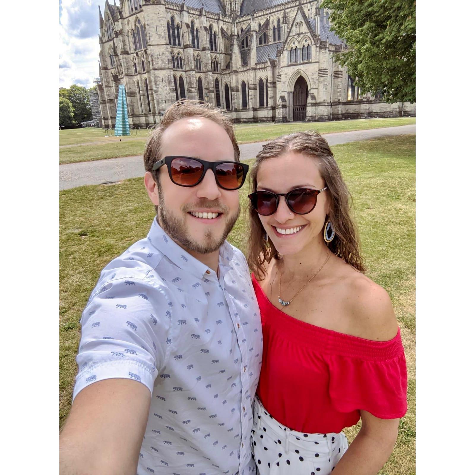 Moments before Dean popped the question! The photographer he hired to capture the moment has a picture of us taking this picture.