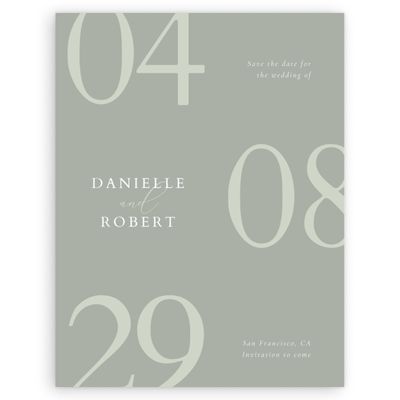 Pale Sage, Green Wedding Digital Save the Date - Damon Portrait