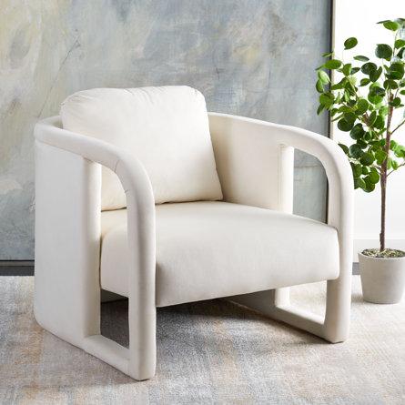 White Velvet Armchair