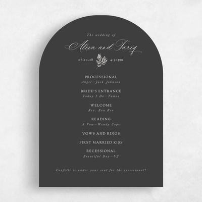 Grey Arch Wedding Program - Leif