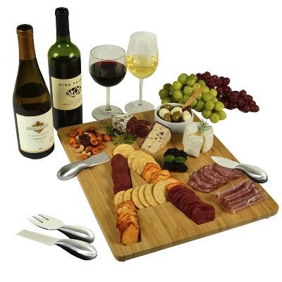 Picnic at Ascot Monogrammed Bamboo Cheese & Cracker Serving Board