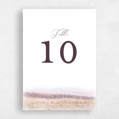 Eggplant, Purple Wedding Table Number - Meadowlark